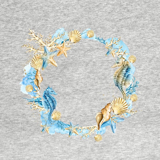 Image: Watercolor, Ocean wreath by itemful